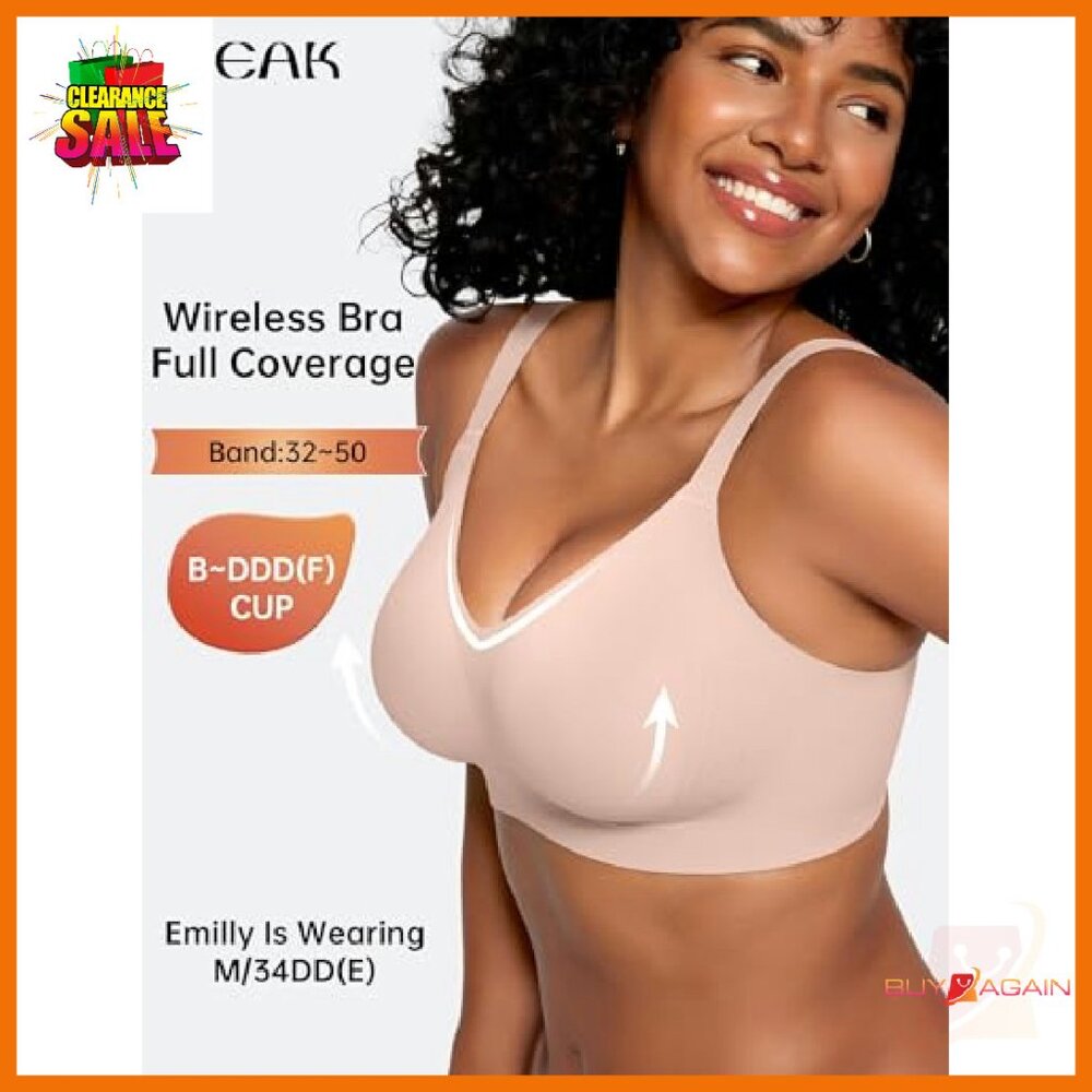Wireless Seamless Full Coverage Bra Supportive Lo… - image 3